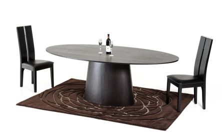 30" Wenge Veneer Oval Dining Table