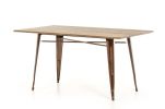 30" Steel And Wood Dining Table