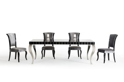 30" Black Lacquer Mdf Dining Table