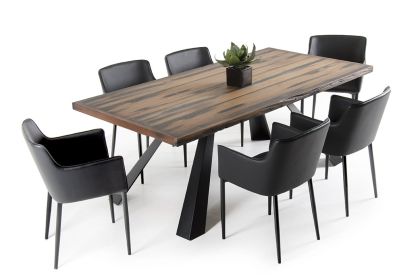 30" Ship Wood And Metal Dining Table