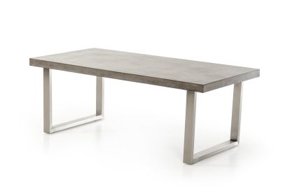 30" Concrete And Stainless Steel Dining Table