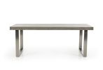 30" Concrete And Stainless Steel Dining Table