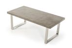 30" Concrete And Stainless Steel Dining Table