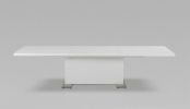 39" White Folding Pedestal Base Dining Table