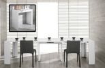 30" White Mdf Extendable Dining Table