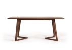 31" Walnut Wood And Veneer Dining Table