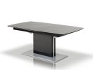 30" Black Crocodile Mdf  Hardwood  And Metal Dining Table