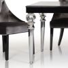 31" Black Crocodile Lacquer Dining Table