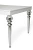 31" White Crocodile Dining Table With Crystal Clear Legs