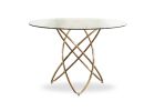 30" Rosegold Stainless Steel And Glass Dining Table