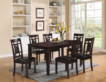 36" X 60" X 30" 7Pc Espresso And Espresso Pu Dining Set