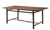 76" X 36" X 30" Weathered Dark Oak And Dark Bronze Dining Table