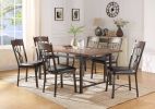 76" X 36" X 30" Weathered Dark Oak And Dark Bronze Dining Table