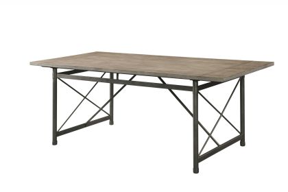 76" X 36" X 30" Gray Oak And Sandy Gray Dining Table