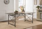 76" X 36" X 30" Gray Oak And Sandy Gray Dining Table