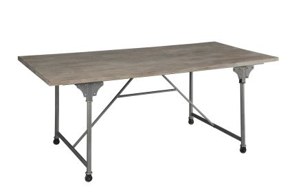 72" X 36" X 30" Gray Oak And Sandy Gray Dining Table