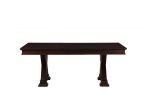 60" Espresso Solid Wood Pedestal Base Dining Table