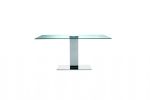 63 X 35 X 30 Clear Glass Stainless Steel Dining Table