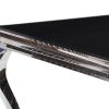 80" Black And White Glass And Stainless Steel Dining Table