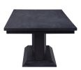 40" X 76" X 30" Black Wood Led Glass Dining Table