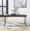 36" X 60" X 30" Walnut Black Metal Wood Dining Table