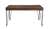 36" X 60" X 30" Walnut Black Metal Wood Dining Table