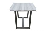 40" X 72" X 30" Marble Gray Oak Wood Marble Dining Table