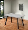 60" Gray And Black Metal Dining Table