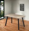 60" Taupe And Black Metal Dining Table