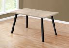 60" Taupe And Black Metal Dining Table