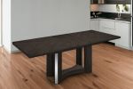 98" Dark Gray Solid Wood Dining Table