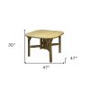 47" Natural Square Solid Wood Outdoor Dining Table