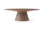 95" Brown Oval Solid Wood Pedestal Base Dining Table