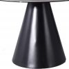 47" Gray Rounded Stone And Iron Pedestal Base Dining Table