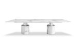 120" White Marble Double Pedestal Base Dining Table