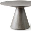 47" Gray Rounded Solid Wood Pedestal Base Dining Table