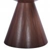 47" Brown Rounded Solid Wood Pedestal Base Dining Table