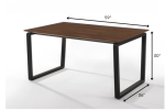 59" Dark Brown And Black Solid Wood Sled Base Dining Table