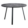 47" Gray And Black Rounded Metal Three Leg Base Dining Table