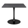 35" Black Square Steel Pedestal Base Dining Table