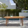 81" Brown Solid Wood Outdoor Dining Table with Umbrella Hole