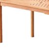 59" Natural Eucalyptus Slat Wood Straight Outdoor Dining Table With Umbrella Hole