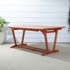 91" Brown Solid Wood Extendable Outdoor Dining Table with Umbrella Hole