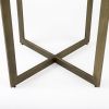 Modern Square Wood and Gold Dining Table