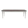 94" Dark Brown And White Solid Wood Dining Table