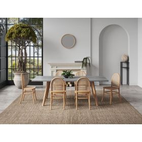 Manhattan Comfort Paragon Dining Chair 2.0 in Nature and Cane - Set of 2